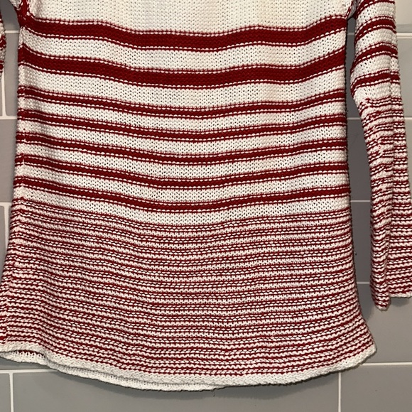 Peek-A-Boo Shoulder Striped Sweater - Picture 11 of 14